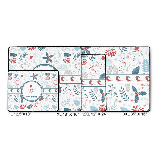 Winter Snowman Gaming Mats - SIZE CHART