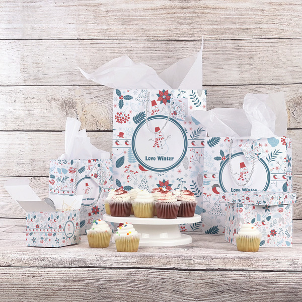 Winter Snowman Gift Bags - In Context