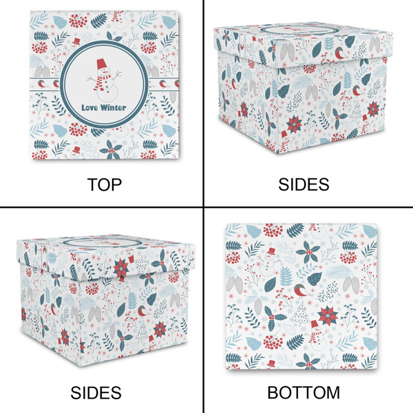 Winter Snowman Gift Boxes with Lid - Canvas Wrapped - Large - Approval