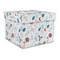 Winter Snowman Gift Boxes with Lid - Canvas Wrapped - Large - Front/Main