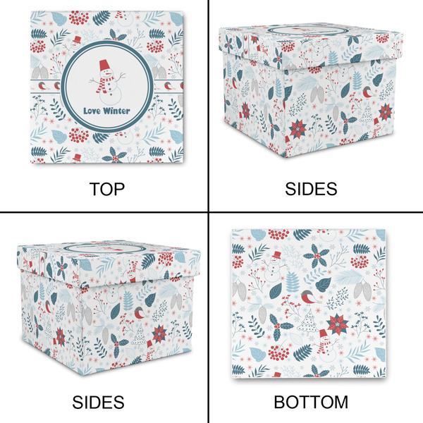 Winter Snowman Gift Boxes with Lid - Canvas Wrapped - Medium - Approval