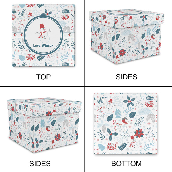 Winter Snowman Gift Boxes with Lid - Canvas Wrapped - Small - Approval
