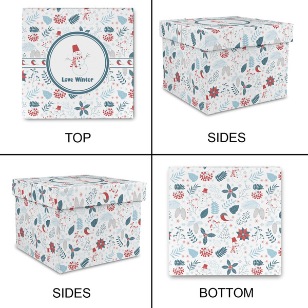 Winter Snowman Gift Boxes with Lid - Canvas Wrapped - X-Large - Approval