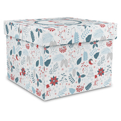 Winter Snowman Gift Box with Lid - Canvas Wrapped - X-Large