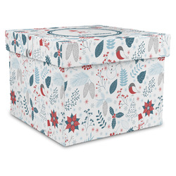 Winter Snowman Gift Box with Lid - Canvas Wrapped - XX-Large