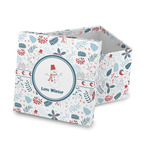 Winter Snowman Gift Box with Lid - Canvas Wrapped