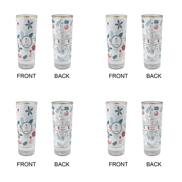 Winter Snowman Glass Shot Glass - 2 oz - Set of 4 - APPROVAL