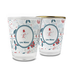 Winter Snowman Glass Shot Glass - 1.5 oz