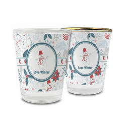 Winter Snowman Glass Shot Glass - 1.5 oz