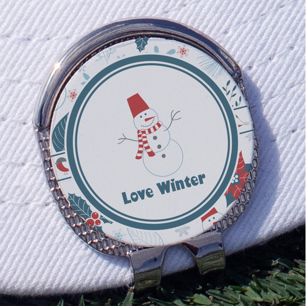 Custom Winter Snowman Golf Ball Marker - Hat Clip
