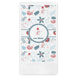 Winter Snowman Guest Napkins - Full Color - Embossed Edge
