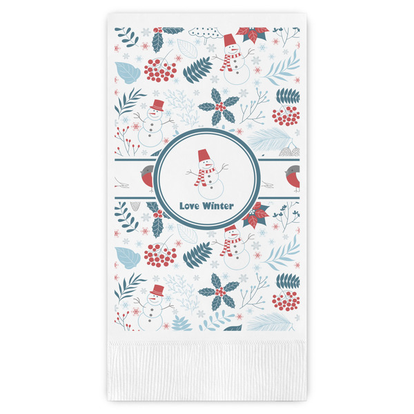 Custom Winter Snowman Guest Paper Towels - Full Color