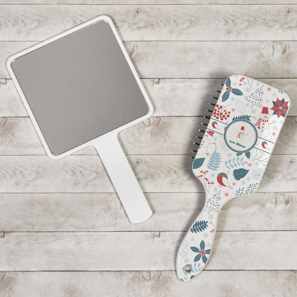 Winter Snowman Hair Brush - In Context