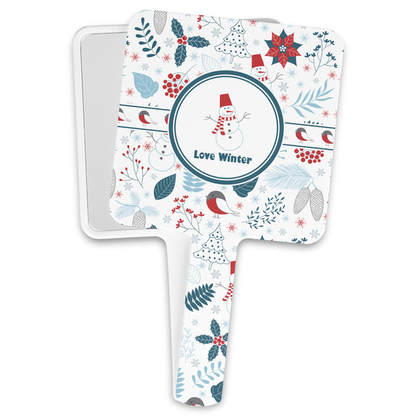 Custom Winter Snowman Hand Mirror