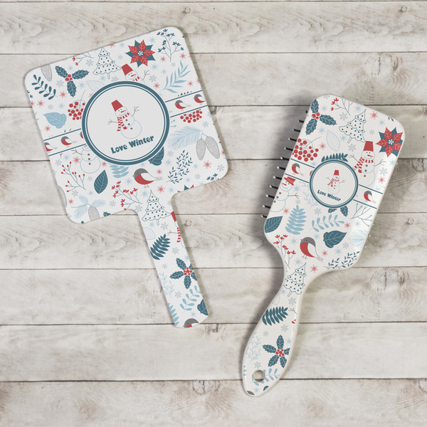 Winter Snowman Hand Mirrors - In Context