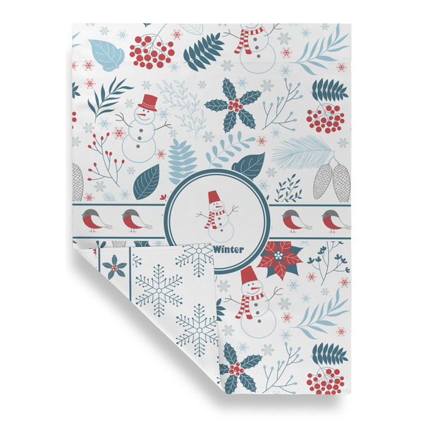 Winter Snowman House Flags - Double Sided - FRONT FOLDED