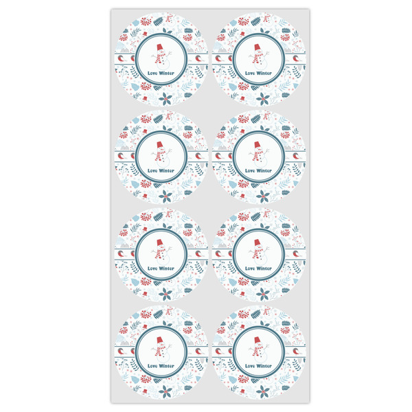 Winter Snowman Icing Circle - Medium - Set of 8