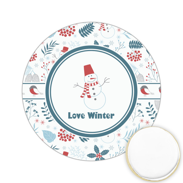 Custom Winter Snowman Printed Cookie Topper - 2.15"