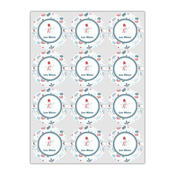Winter Snowman Icing Circle - Small - Set of 12