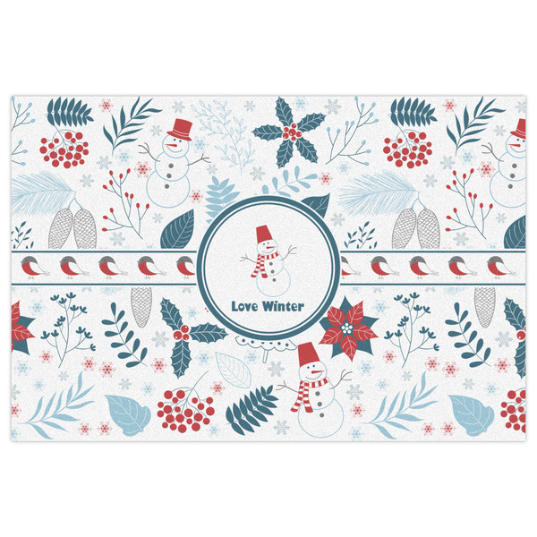 Winter Snowman Indoor / Outdoor Rug - 2'x3' - Front Flat