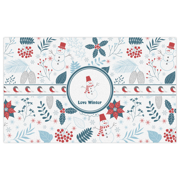 Winter Snowman Indoor / Outdoor Rug - 3'x5' - Front Flat