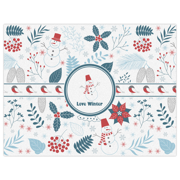 Winter Snowman Indoor / Outdoor Rug - 6'x8' - Front Flat