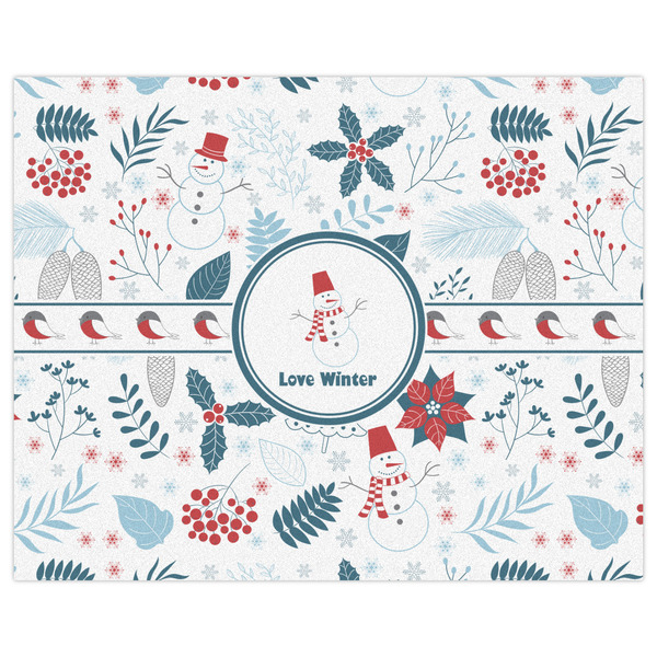 Winter Snowman Indoor / Outdoor Rug - 8'x10' - Front Flat