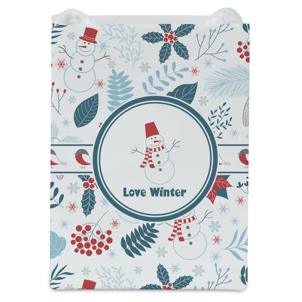 Winter Snowman Jewelry Gift Bag - Matte - Front