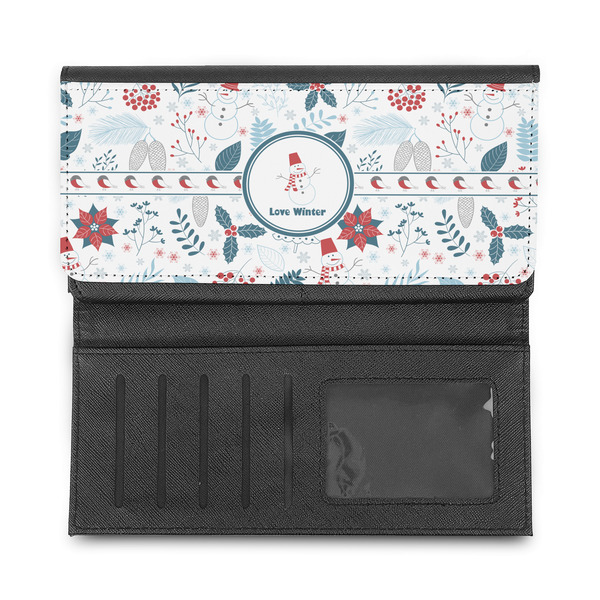 Winter Snowman Ladies Wallet - Half Way Open