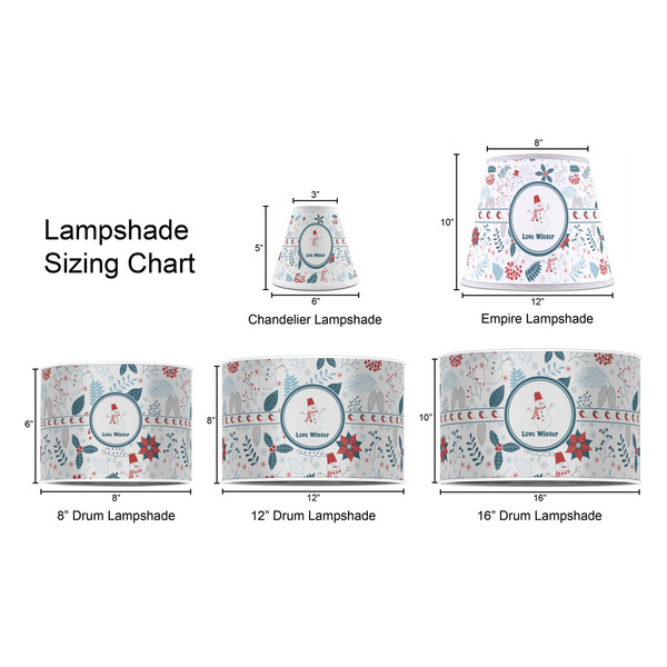 Winter Snowman Lampshade Sizing Chart
