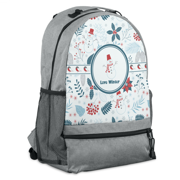 Custom Winter Snowman Backpack - Grey