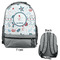 Winter Snowman Large Backpack - Gray - Front & Back View