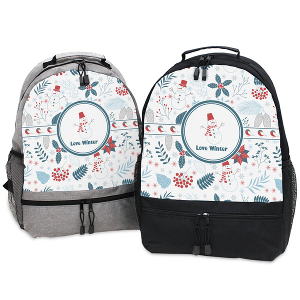 Winter Snowman Large Backpacks - Both