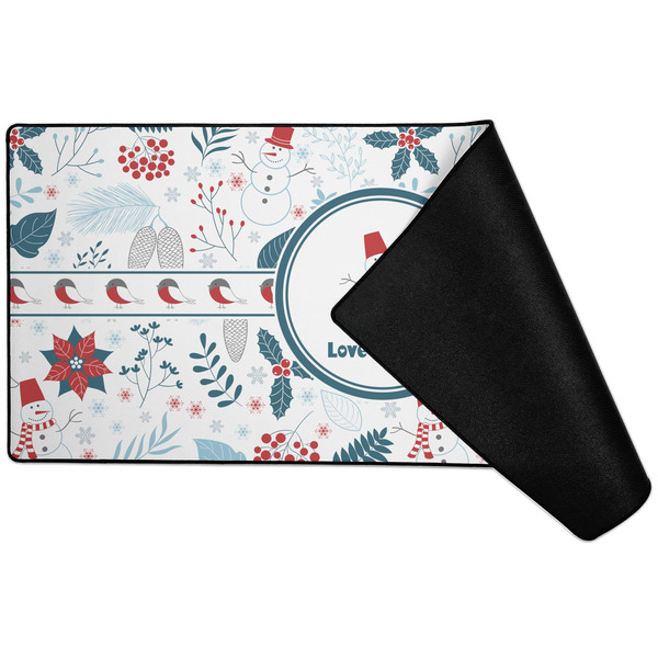 Winter Snowman Large Gaming Mats - FRONT W/ FOLD