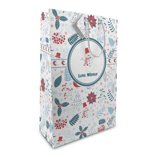 Custom Winter Snowman Large Gift Bag