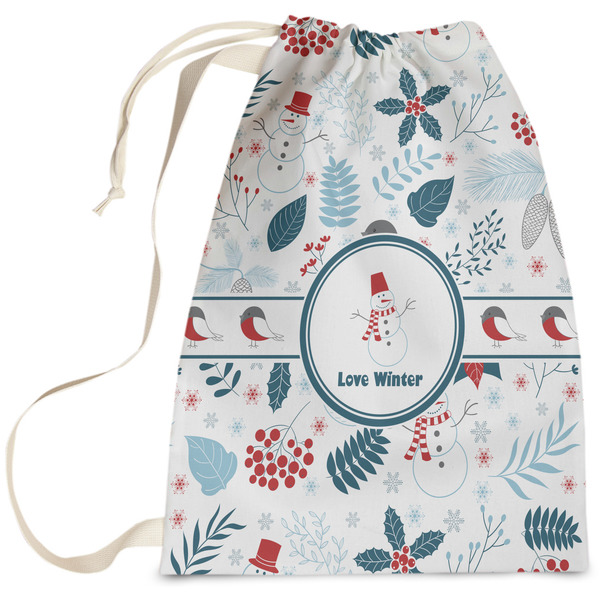 Custom Winter Snowman Laundry Bag