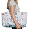 Winter Snowman Large Rope Tote Bag - In Context View