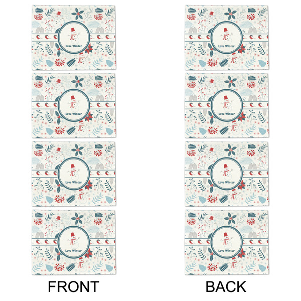 Winter Snowman Linen Placemat - APPROVAL Set of 4 (double sided)