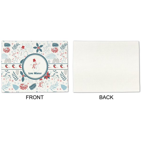 Winter Snowman Linen Placemat - APPROVAL Single (single sided)
