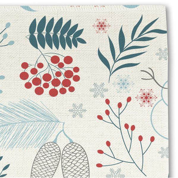 Winter Snowman Linen Placemat - DETAIL
