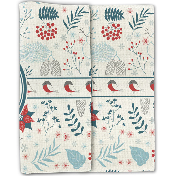 Winter Snowman Linen Placemat - Folded Half (double sided)