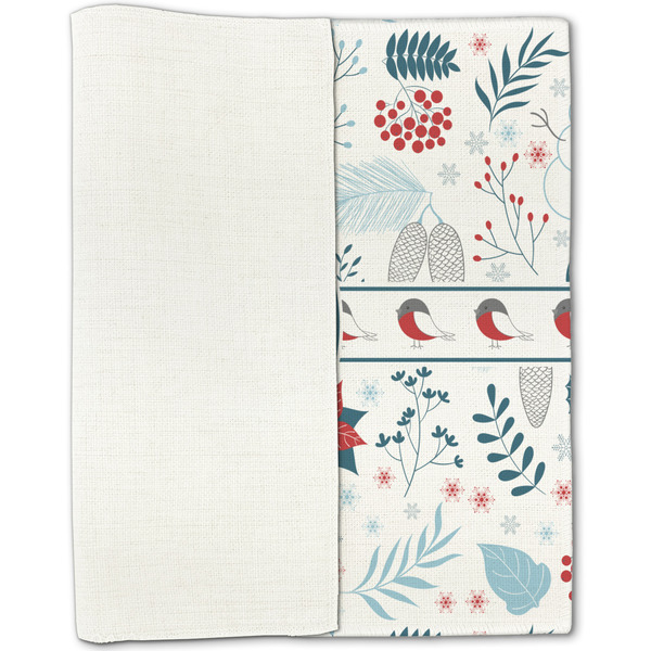 Winter Snowman Linen Placemat - Folded Half