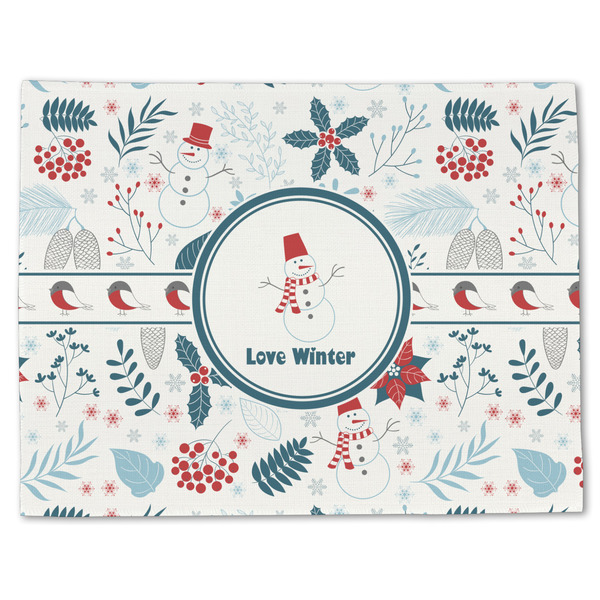 Winter Snowman Linen Placemat - Front