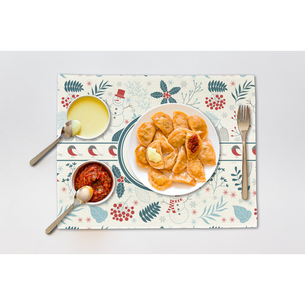Winter Snowman Linen Placemat - Lifestyle (single)