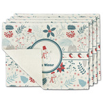 Winter Snowman Single-Sided Linen Placemat - Set of 4