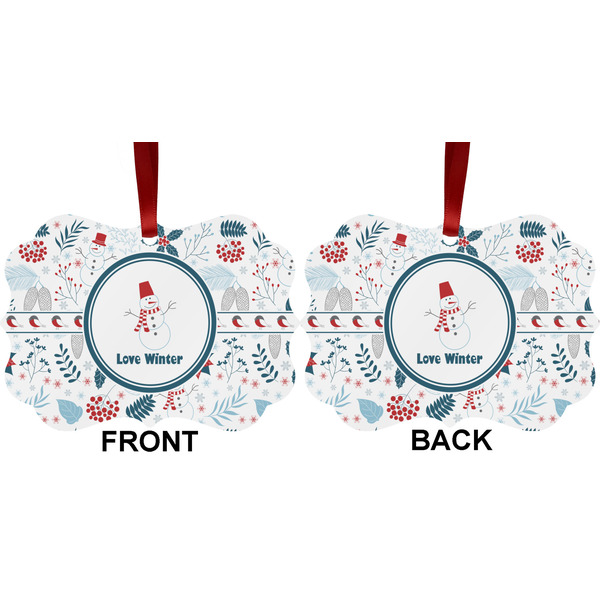 Winter Snowman Metal Benilux Ornament - Front and Back (APPROVAL)