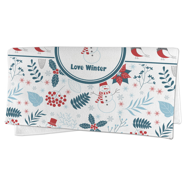 Winter Snowman Microfiber Dish Rag - FOLDED (half)