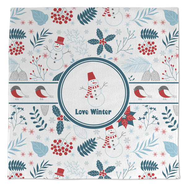 Custom Winter Snowman Microfiber Dish Towel