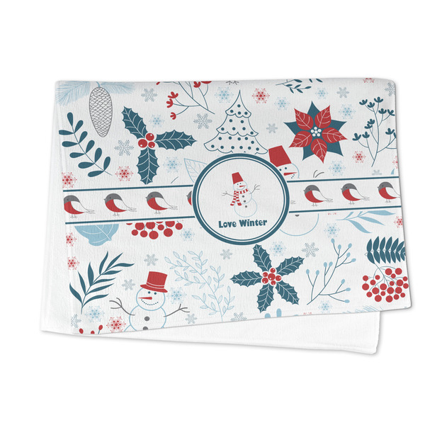 Winter Snowman Microfiber Dish Towel - FOLDED HALF