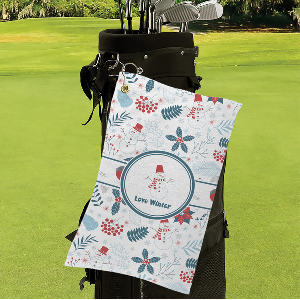 Winter Snowman Microfiber Golf Towels - Small - LIFESTYLE
